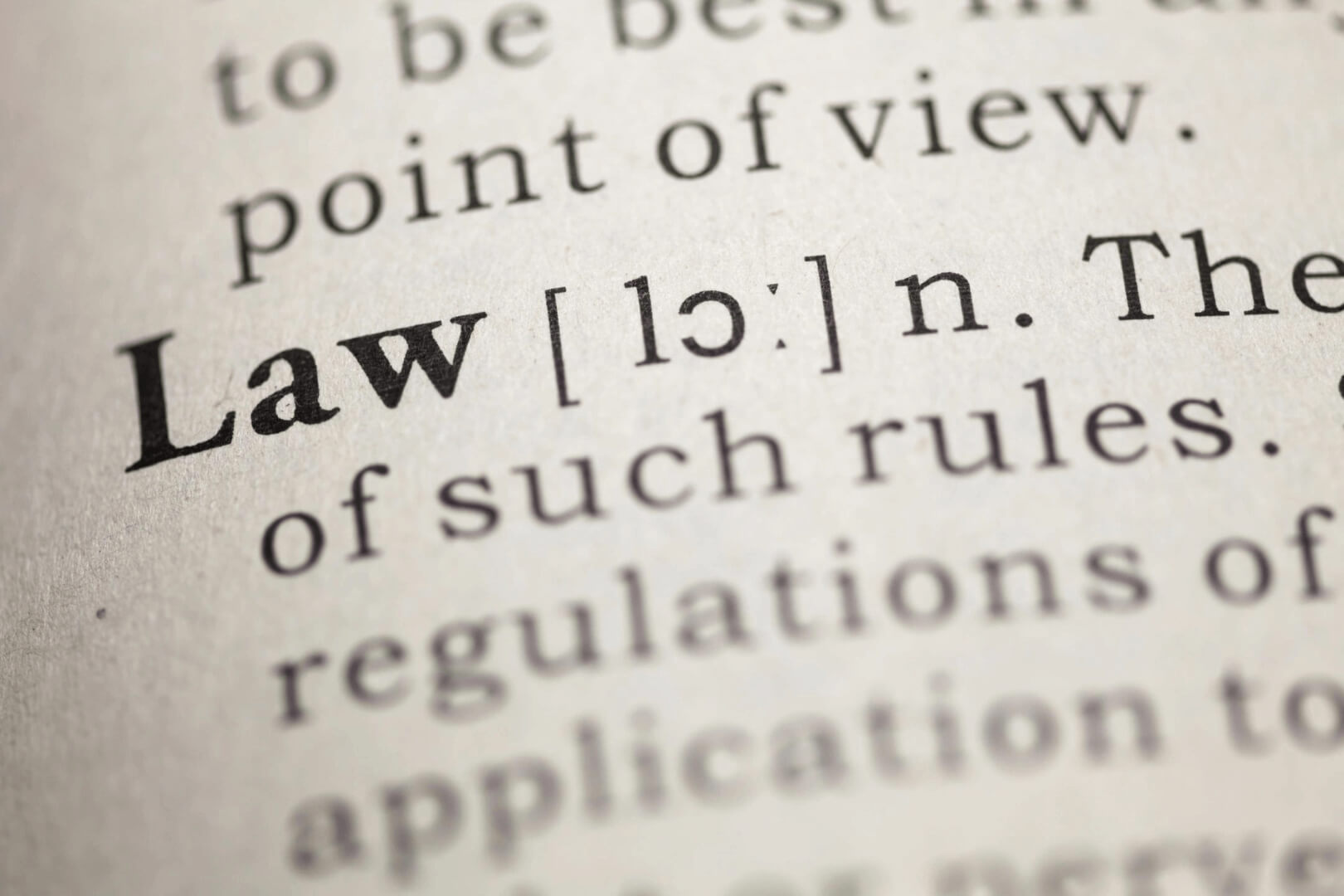 dictionary description of the word law